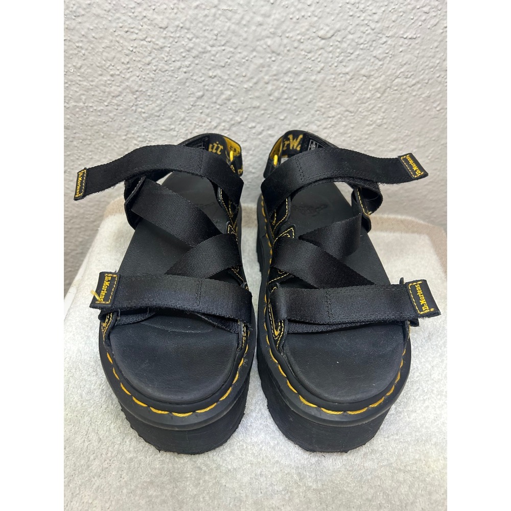 Dr. Martens Kimber Black Platform Sandals Webbing Straps Women 7